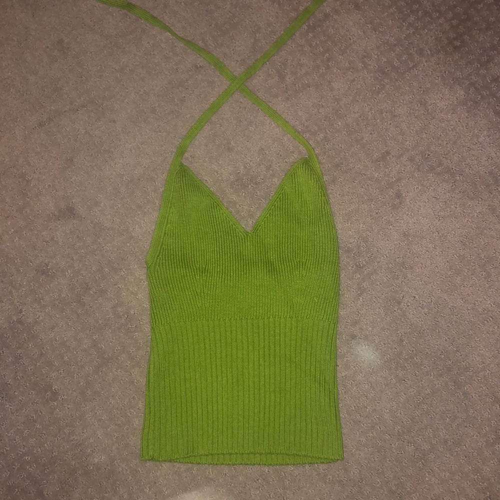 Green halter top